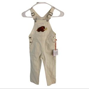 Christian Robinson Toddler Woolly Mammoth Embroidered Overalls 18 Months Cream